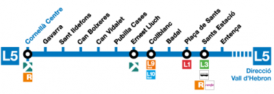 La nueva estación de la línea 5 está entre Collblanc y Pubilla Cases. 