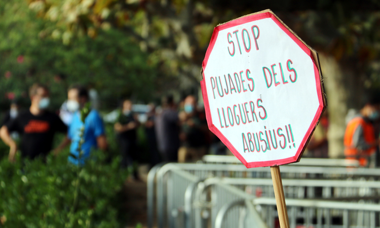 El Sindicat de LLogateres lideró las protestas contra los alquileres desproporcionados. - Foto: ACN Marta Casado